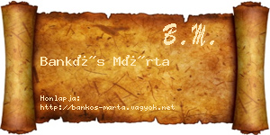 Bankós Márta névjegykártya