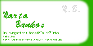 marta bankos business card